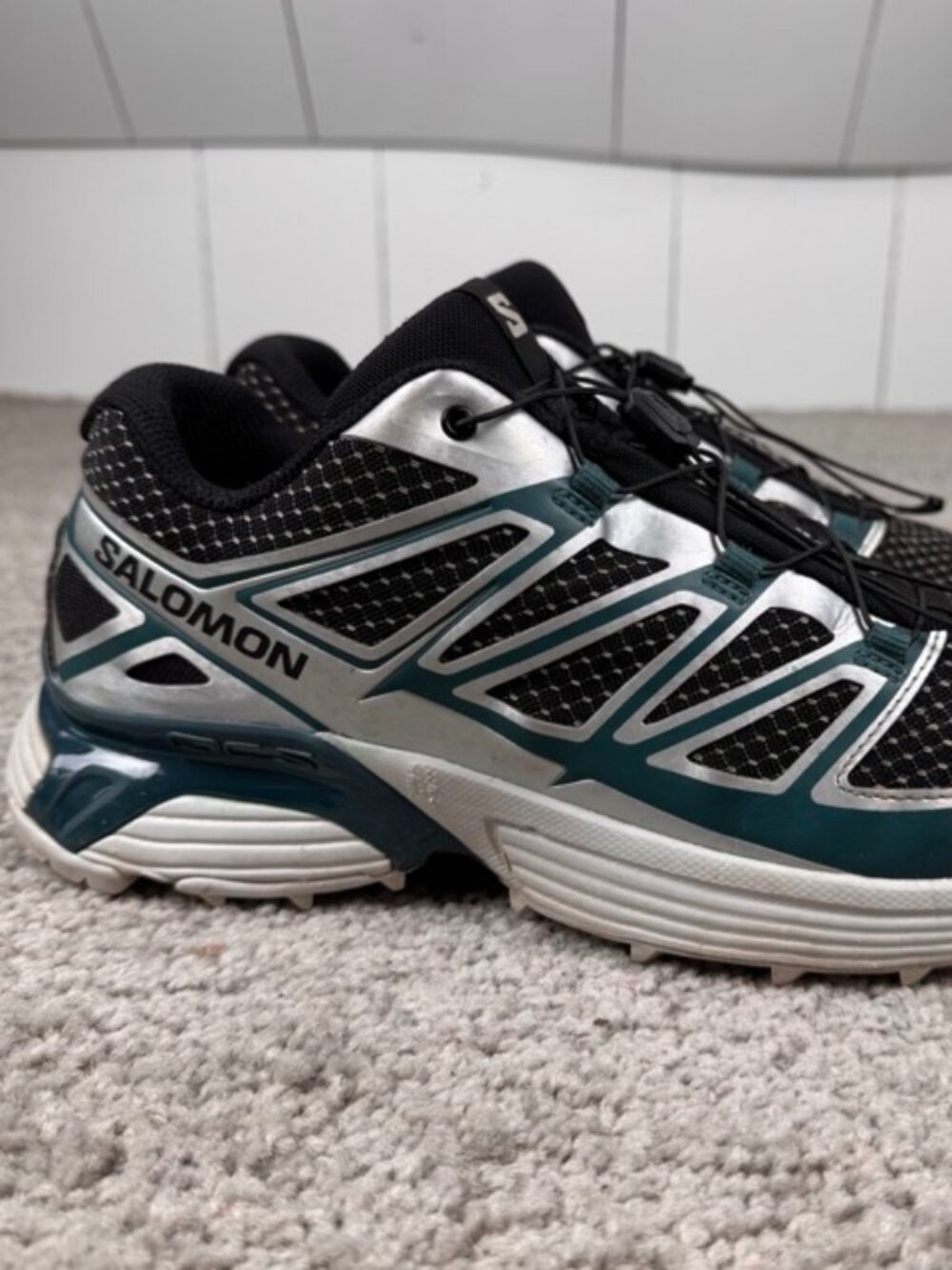 Salomon XT Pathway Metallic Silver Teal 474390 Hiking Sneakers Men's Size 8.5 US
